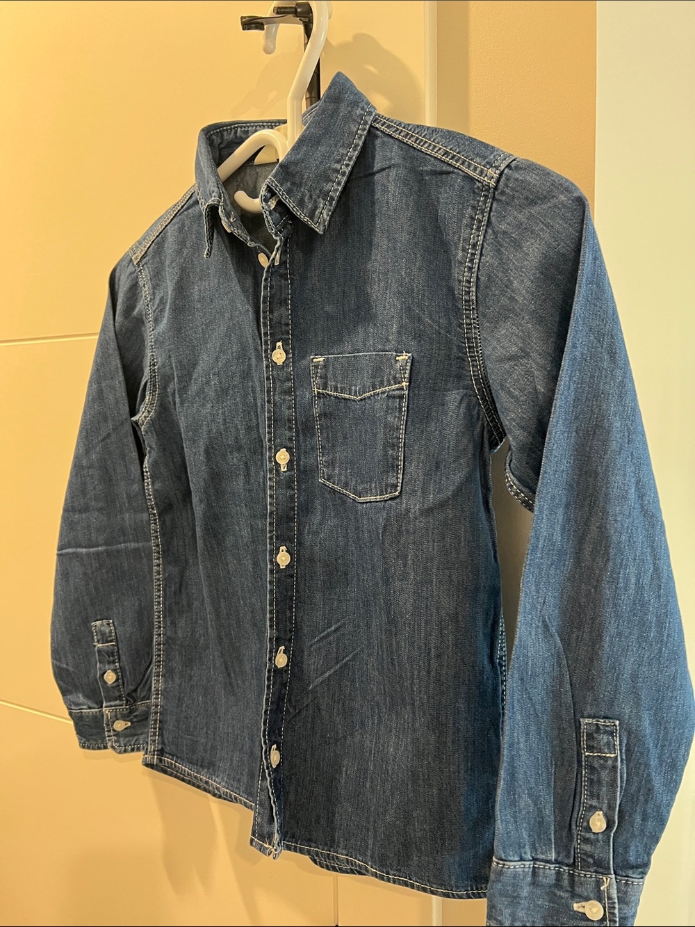 NEW H&M Kids Blue Denim Button-Down Shirt